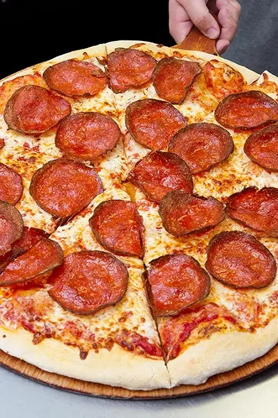 Pepperoni Pizza at Knuck's Wheelhouse. sc