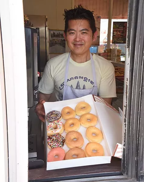 Stop by and see Thit Kim, owner of the Donut Palace at 900 S.W. 4th Street in Moore, and get a dozen donuts to go through the window. mh
