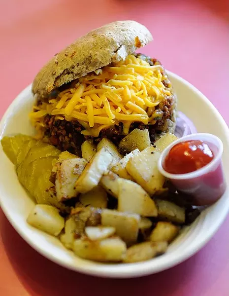 Sloppy Jane sandwich at The Red Cup in Oklahoma City, Monday, March 2, 2015. - GARETT FISBECK