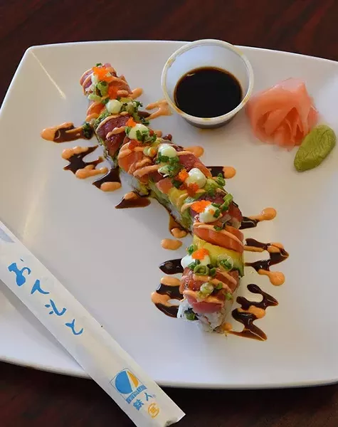 Rainbow Sushi Roll at Ninja Sushi Station inside the Gulf gas station and convenience store in Del City. mh