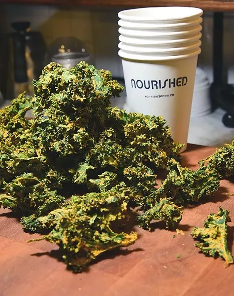 Kale chips at the Nourished Food Bar. mh