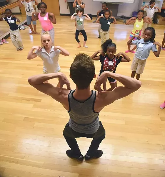 OKC Ballet's Walker Martin teaches kids at Boys & Girls Club, 3535 N. Western Avenue, during 1 of the 2, 1 hour sessions held on August 11th and 12th. mh
