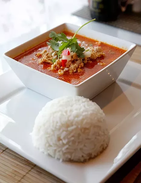Evil Jungle Chicken Curry at Banana Island in Oklhaoma City, Thursday, April 16, 2015. - GARETT FISBECK