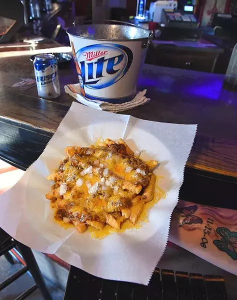 Chilly Cheese Fries at Tailgate Grill in Oklahoma City, 2-15-16. - MARK HANCOCK