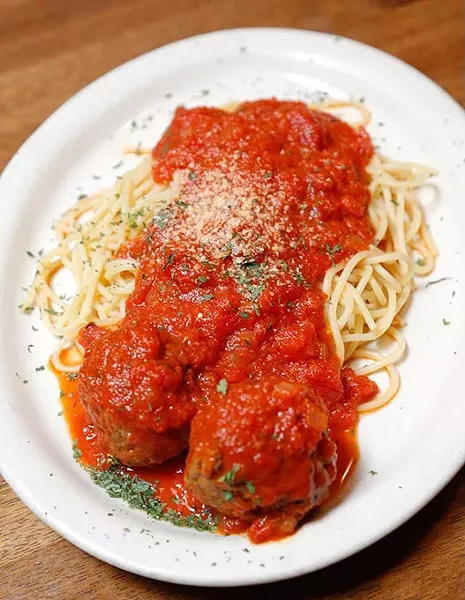 Spaghetti and meatballs at Primo's d'Italia in Yukon, Wednesday, Oct. 21, 2015. - GARETT FISBECK