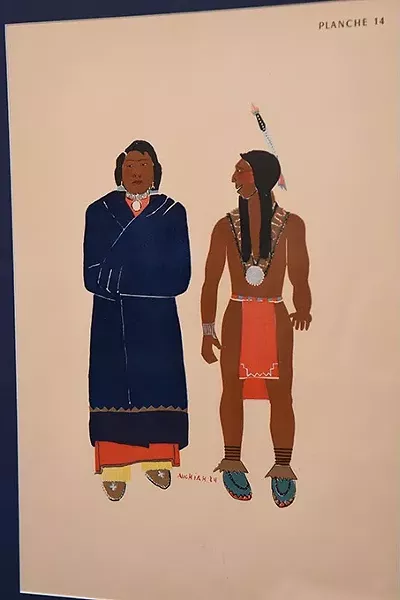 "Man in Blanket" by orginal Kiowa Six artist James Auchiah at Jacobson House Native Art Center in Norman. (Mark Hancock)