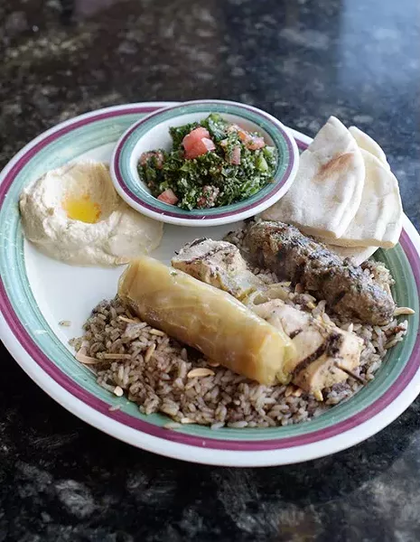 Sampler plate at Nunu's Mediterranean Cafe Thursday, March 2, 2017. - GARETT FISBECK