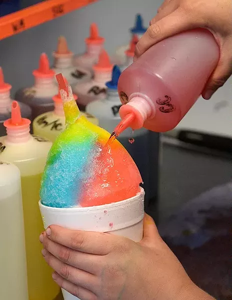 Snow cone at Shimmers Sno Cones Wednesday, July 12, 2017. - GARETT FISBECK