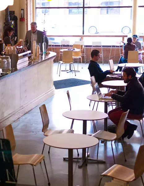 The layout of Coffee Slingers during late morning recently. mh