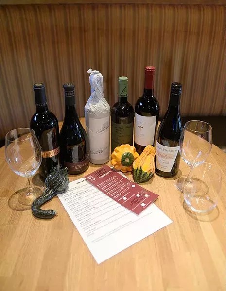 Selection of wine at Bin 73, Wednesday, Oct. 5, 2016. - GARETT FISBECK