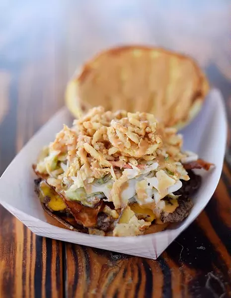 Right-a-Way burger at Right-a-Way in Edmond, Thursday, May 5, 2016. - GARETT FISBECK