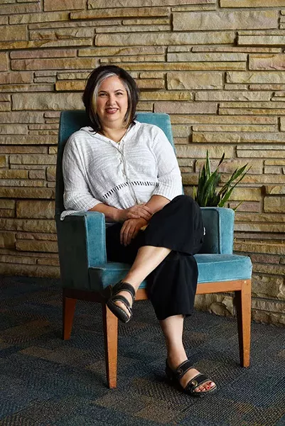 Lynne Rostochil poses for a photo at the First Christian Church, Friday, May 6, 2016. - GARETT FISBECK