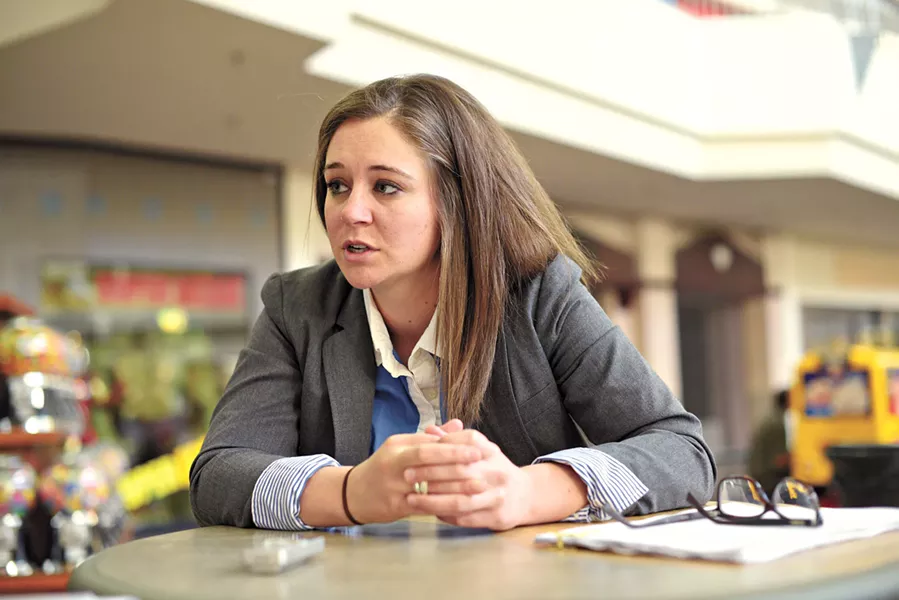 Meg Wheeler, KIPP south administrator, talks about KIPP expanding to South Oklahoma City at Plaza Mayor, Wednesday, Feb. 22, 2017. - GARETT FISBECK
