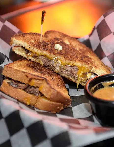 Grilled cheese with blue cheese and braised beef at Ned's Kitchen, Monday, Dec. 19, 2016. - GARETT FISBECK