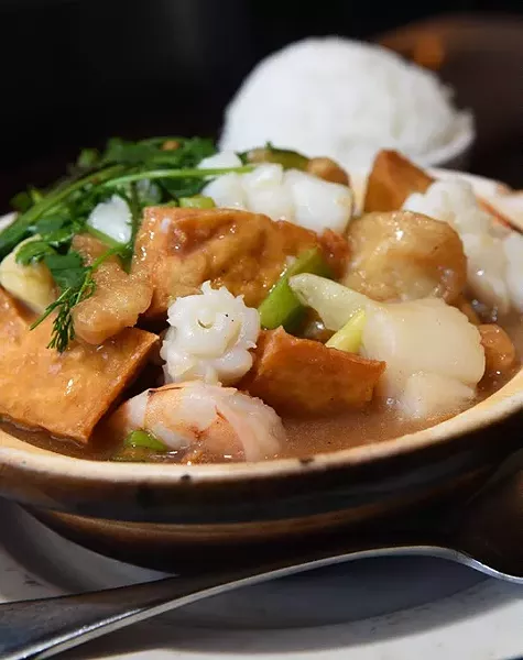 Seafood with tofu hot pot at Chow's Chinese, 3033 N. May Avenue in Oklahoma City, 1-29-16. - MARK HANCOCK