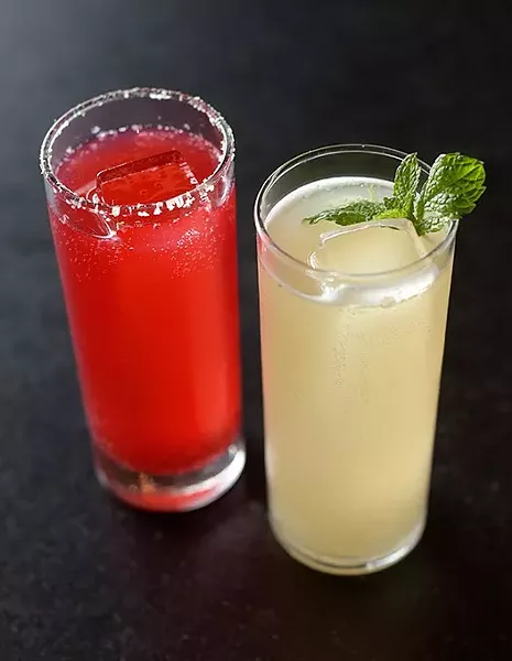 Blackberry club special and ginger mojito at Cafe 501, Wednesday, April 26, 2017. - GARETT FISBECK