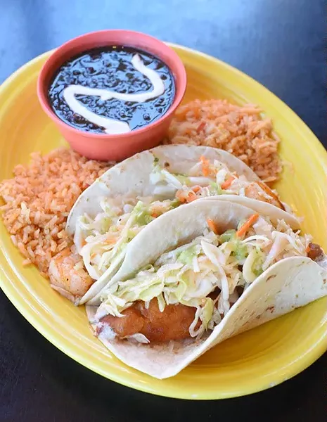 Grilled shrimp and crispy fish tacos at Mama Roja in Oklahoma City, Thursday, July 21, 2016. - GARETT FISBECK