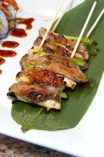 Duck and Scallion robata at Musashi's.Photo/Shannon Cornman - SHANNON CORNMAN