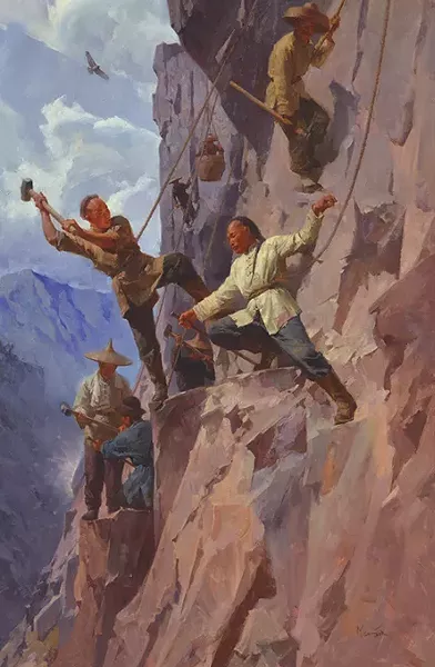 “Blasting a Route for Central Pacific Sierra Nevada Mountain, 1865” by Mian Situ - NATIONAL COWBOY & WESTERN HERITAGE MUSEUM / PROVIDED