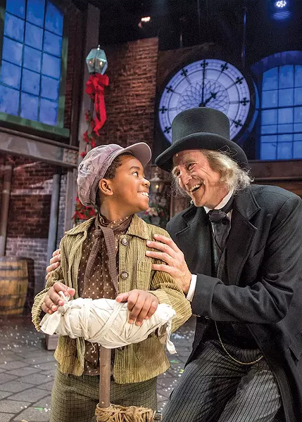 Myles Currin-Moore as Tiny Tim and Dirk Lumbard as Ebenezer Scrooge - KO RINEARSON / PROVIDED