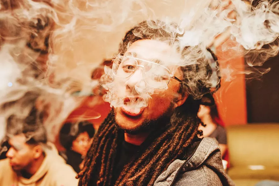 Mike Huckaby, aka Huckwheat, is a key player in the Sativa Prophets. He met fellow member Mars Deli at an Art of Rap competition. - ALEXA ACE