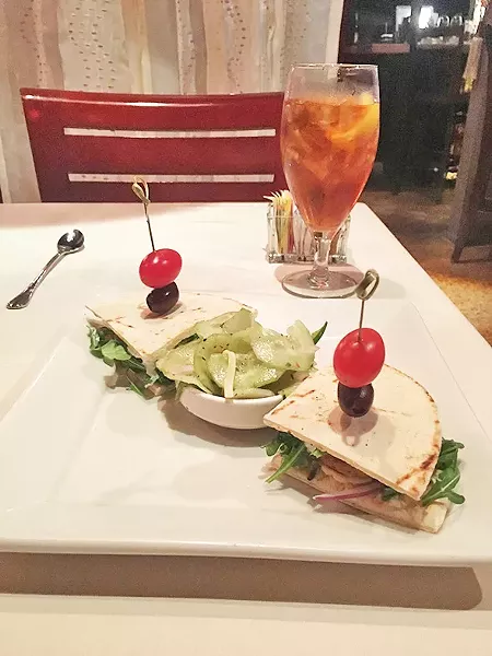 The falafel sandwich is a recent addition to add more vegetarian options to the menu at Paseo Grill. - JACOB THREADGILL
