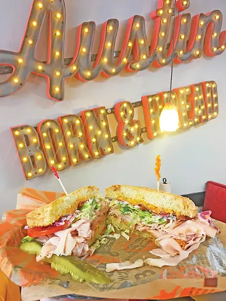 The Spicy Turkey BBQ Bacon Smokecheesy sandwich at Schlotzsky’s Austin Eatery is a new sandwich added after its rebrand. - JACOB THREADGILL