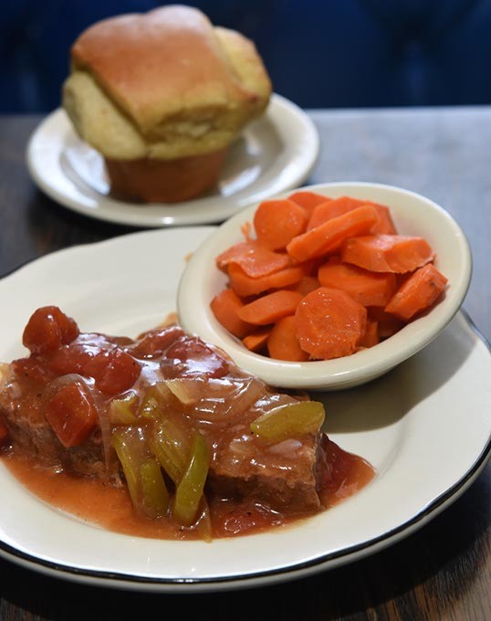 Pick from a large selection of sides to go with your meatloaf on Thursdays at Boulevard Cafeteria.  mh