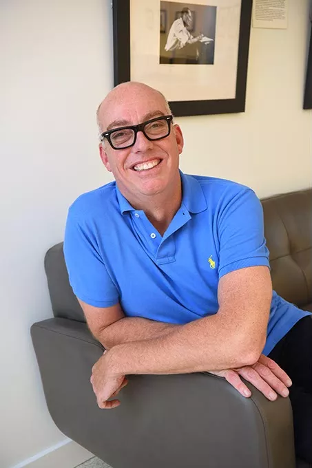 Lance McDaniel in the Hart Building lobby on Film Row. (Mark Hancock)
