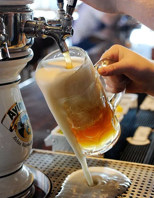 A liter of beer at Fassler Hall in Oklahoma City, Wednesday, March 11, 2015. - GARETT FISBECK