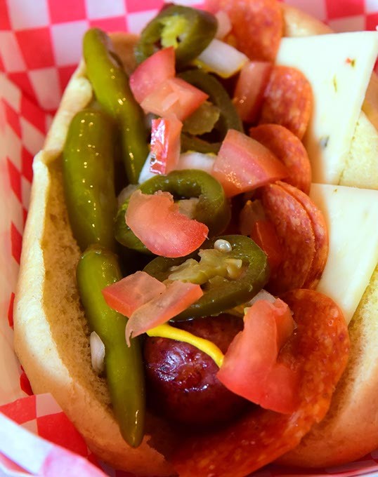 The Spicy Dawg at Spicy Dawg in Choctaw.  mh