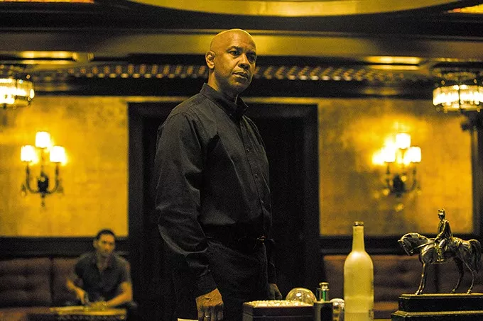 McCall (DENZEL WASHINGTON) talks to Slavi in Columbia Pictures' THE EQUALIZER. - SCOTT GARFIELD