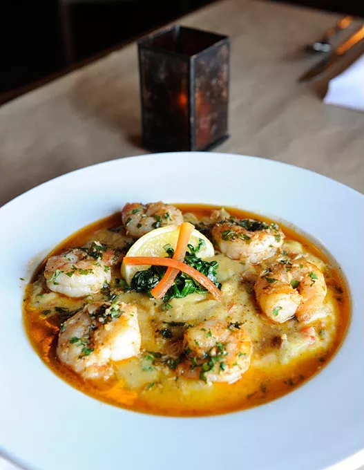 Shrimp and "Grits" at Land and Sea in Oklahoma CIty, Thursday, February 4, 2016. - GARETT FISBECK