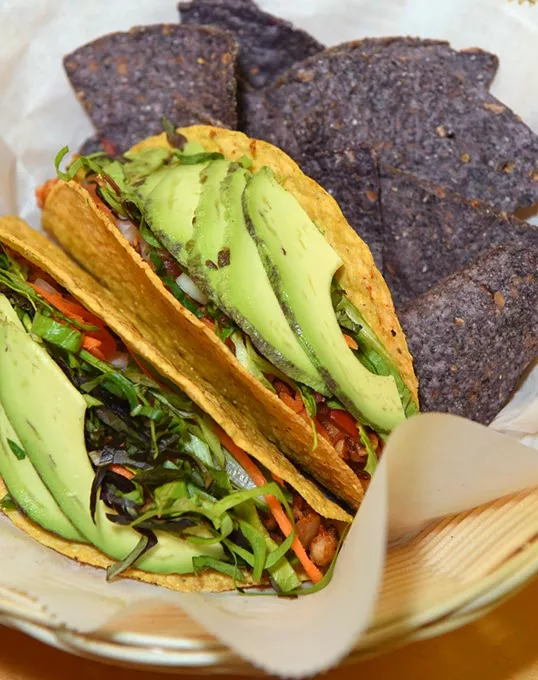 Tempeh Tacos at The Earth Cafe & Deli in Norman. mh