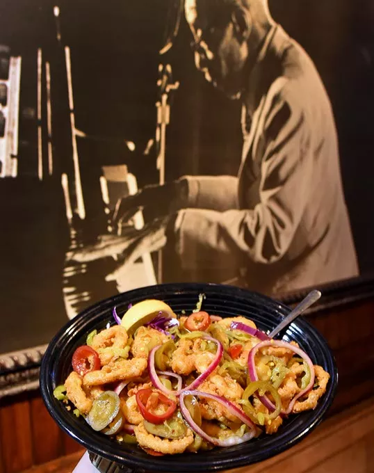 Hot & Spicy Fried Calamari at Crabtown in Bricktown, OKC, 12-10-15. - MARK HANCOCK