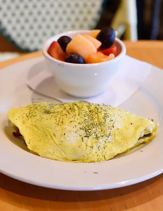 French Farmer Omelette at Full Circle Bookstore Garden Cafe, Wednesday, March 9, 2016. - GARETT FISBECK