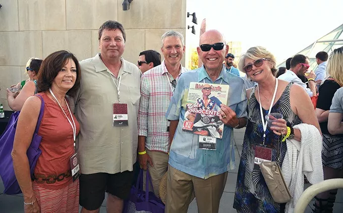 From left, Lynn Lee Henson James Reeg, Tom McDaniel, Lauri and Lauri Reeg, attending the OKCMOA rooftop party, for the DeadCenter Film Festival, 6-11-2015. Mark Hancock