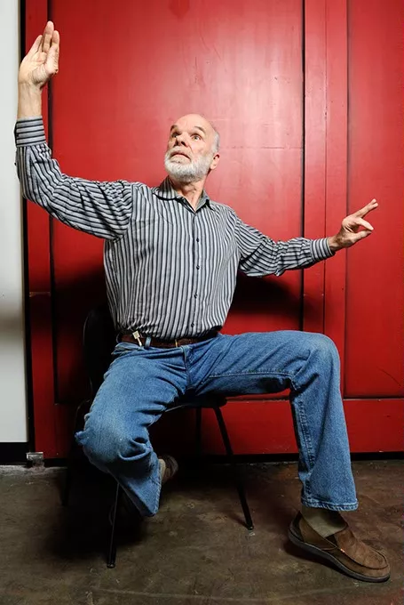 Joe Long demonstrates corporeal mime at District House in Oklahoma City, Wednesday, Feb. 4, 2015. - GARETT FISBECK