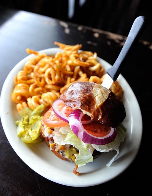 Bacon cheeseburger and curly fries at Jojo's in Yukon, Thursday, Nov. 5, 2015. - GARETT FISBECK