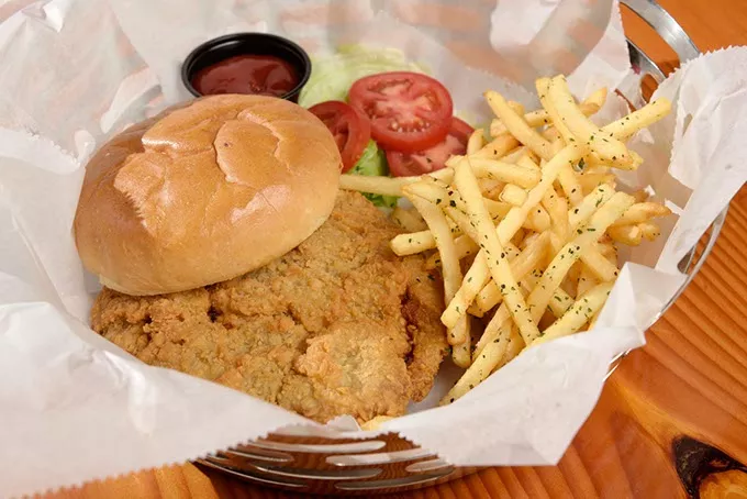Chicken fried steak sandwich at Fat Dog Kitchen & Bar, Monday, Dec. 12, 2016. - GARETT FISBECK