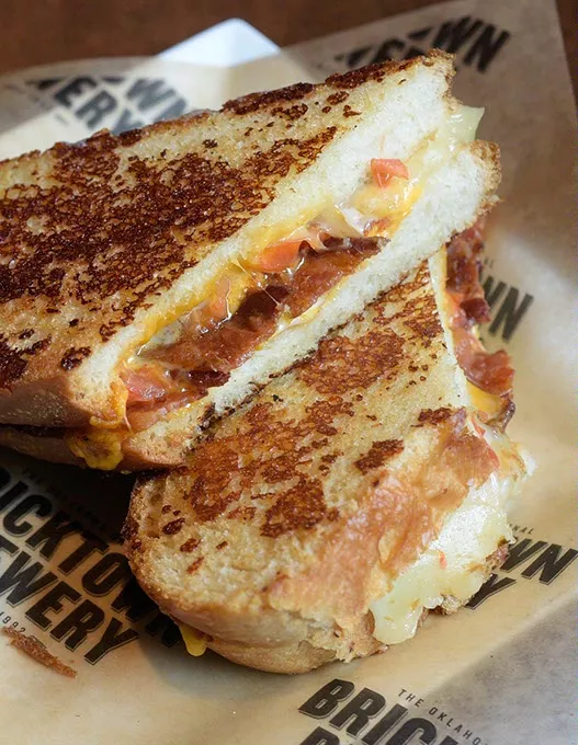 Extreme Bacon & Tomato Grilled Cheese Sandwich with Tomato Soup at Bricktown Brewery, Wednesday, Aug. 30, 2017. - GARETT FISBECK