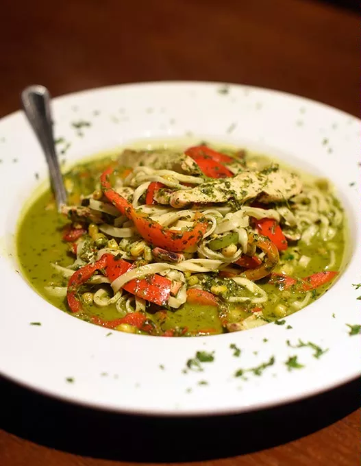 Cilantro pesto linguine at Tommy's Italian American Grill in Oklahoma City, Thursday, May 19, 2016. - GARETT FISBECK