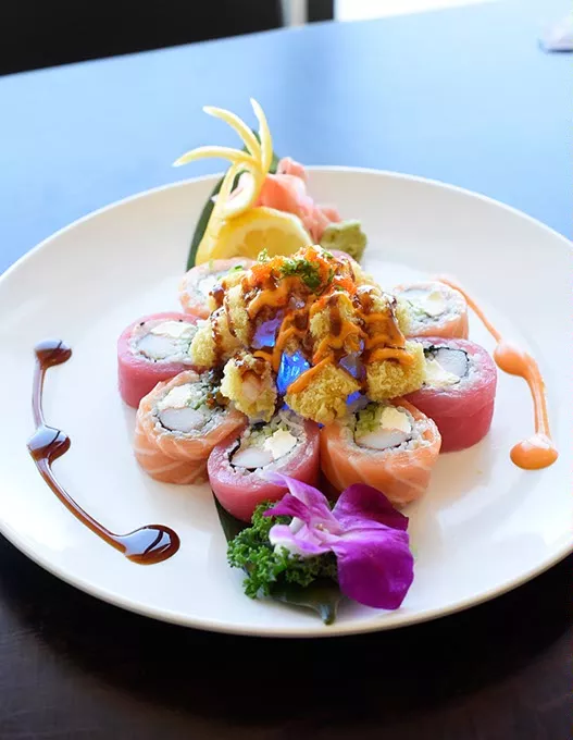 Rainbow Blossom at Uni Sushi & Hibachi, Wednesday, April 27, 2016. - GARETT FISBECK