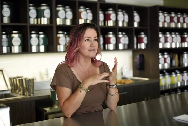 Kristy Jennins, owner, at Urban Tea House, Wednesday, May 11, 2016. - GARETT FISBECK