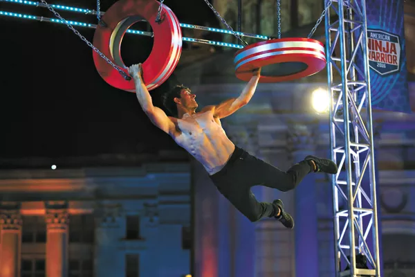 Andrew Lowes competes in American Ninja Warrior at the Oklahoma Captiol. - BRETT DEERING / NBC/ PROVIDED