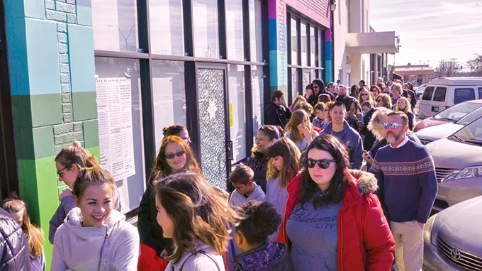 The line to enter Factory Obscura’s Shift - installation at Current Studio often overflowed - out of the building. - PHOTO CURRENT STUDIO / PROVIDED