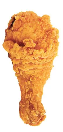 Fried chicken drumstick in isolated white background - BIGSTOCK