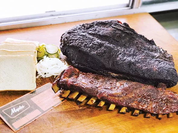 Beef brisket and pork ribs from Maples Barbecue - PROVIDED