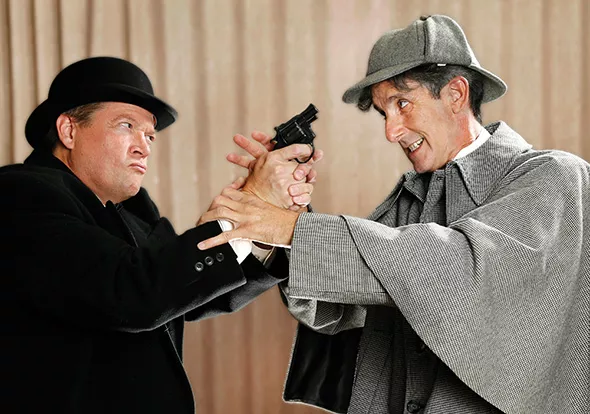 from left Tad Thurston and Don Taylor star in The Game’s Afoot, playing through Dec. 9 at Jewel Box Theatre, 3700 N. Walker Ave. - PHOTO JAMES BECKEL / PROVIDED