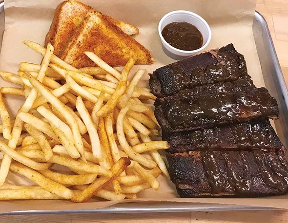 Pork ribs with jerk sauce at Cornish Smokehouse - PROVIDED